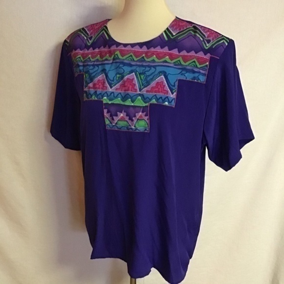Vintage 80s bright fun tunic - Picture 9 of 10